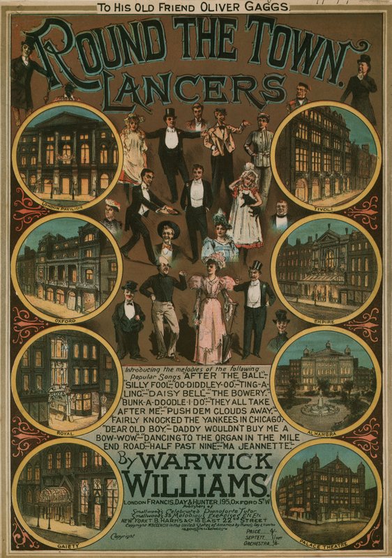 Round the Town Lancers von Warwick Williams; Musikpartitur von English School