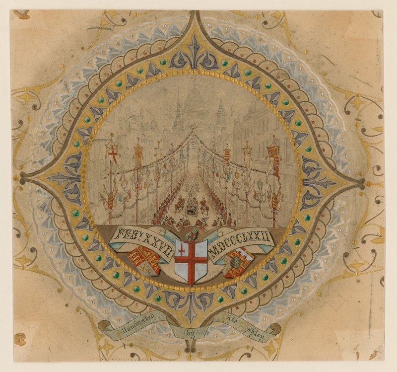 Königliche Prozession anlässlich des Besuchs Ihrer Majestät in der St. Pauls Kathedrale, London, 27. Februar 1872 von English School