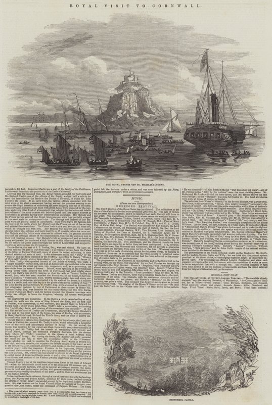 Königlicher Besuch in Cornwall (Gravur) von English School