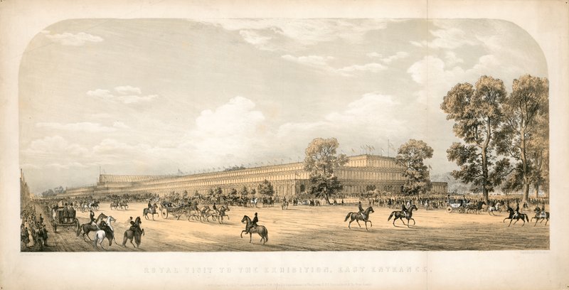 Königlicher Besuch bei der Großen Ausstellung 1851, Ost-Eingang von English School