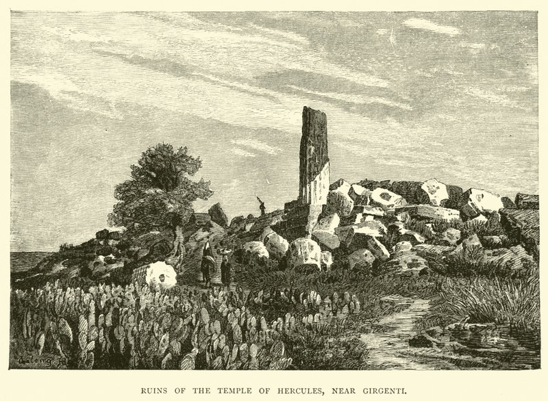 Ruinen des Herkulestempels bei Girgenti von English School