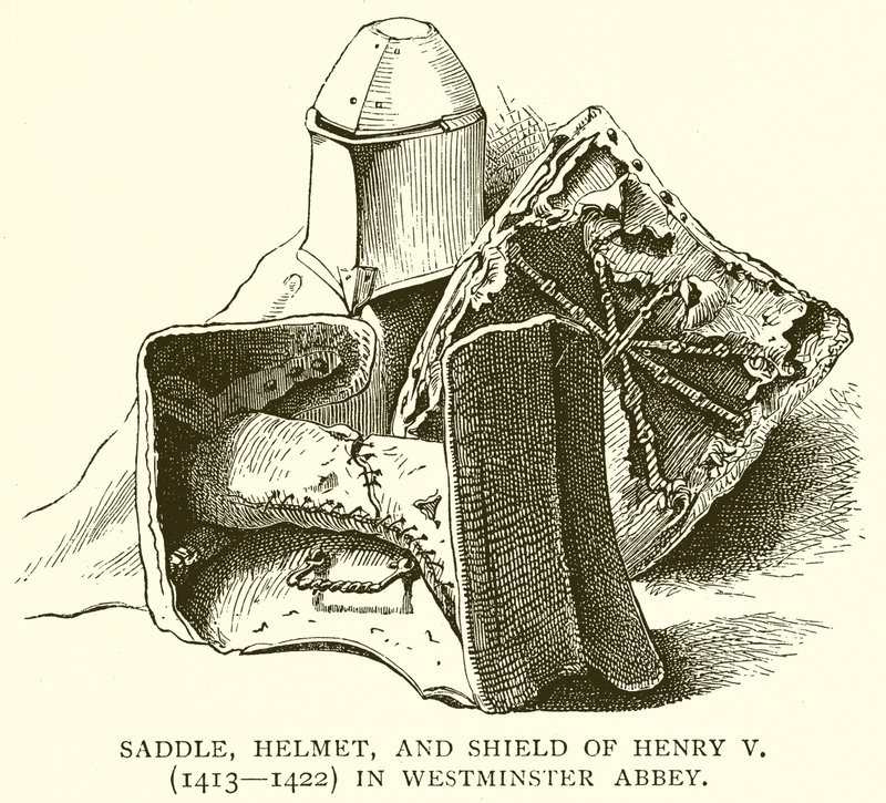 Sattel, Helm und Schild von Heinrich V (1413-1422) in der Westminster Abbey von English School