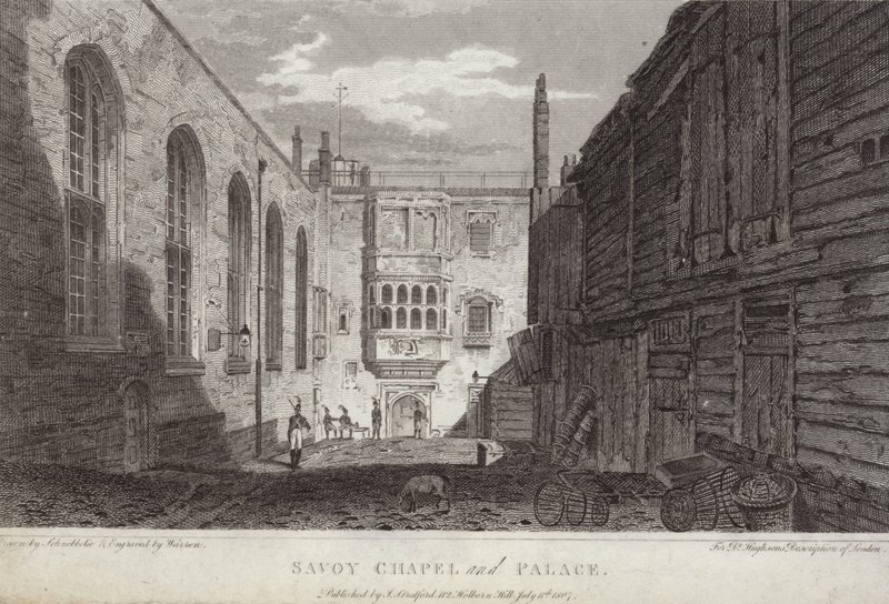 Savoy-Kapelle und -Palast, London, 1807 von English School