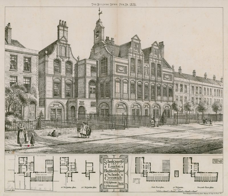 Schulbehörde für London, Blackheath Road Schools, Greenwich, London von English School