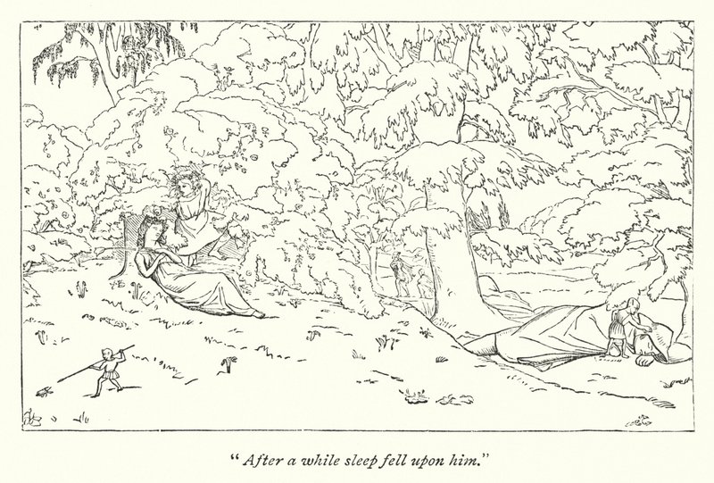 Ein Sommernachtstraum; Titania schläft (Stich) von English School