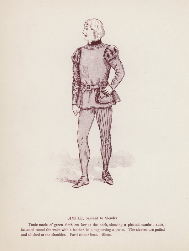 Shakespeares Die lustigen Weiber von Windsor: Simple, Diener von Slender von English School