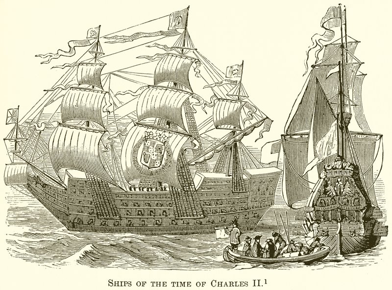 Schiffe aus der Zeit von Charles II von English School