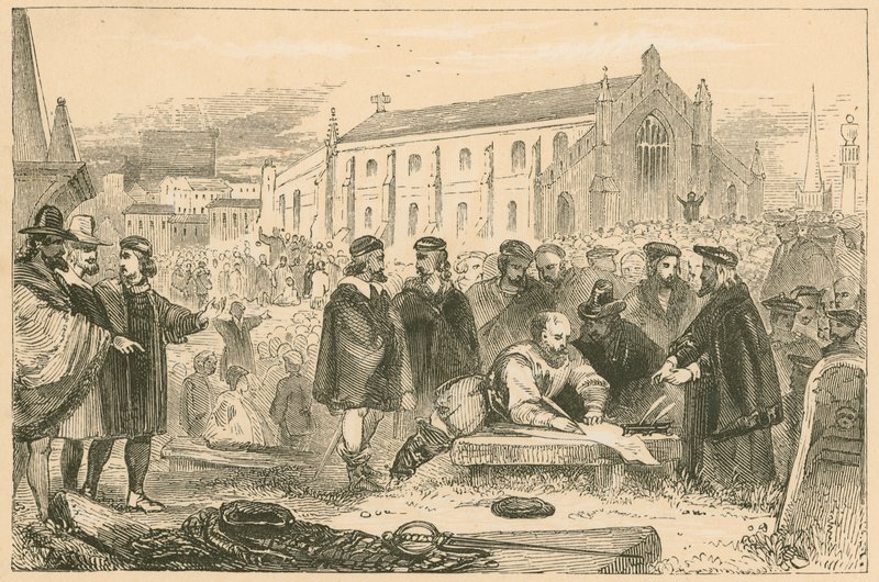 Unterzeichnung des Bundes im Greyfriars-Kirchhof, Edinburgh von English School