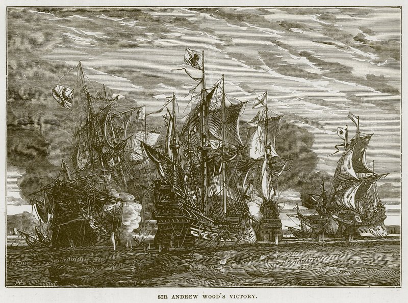 Sir Andrew Woods Sieg, Illustration aus The Sea von F. Whymper von English School
