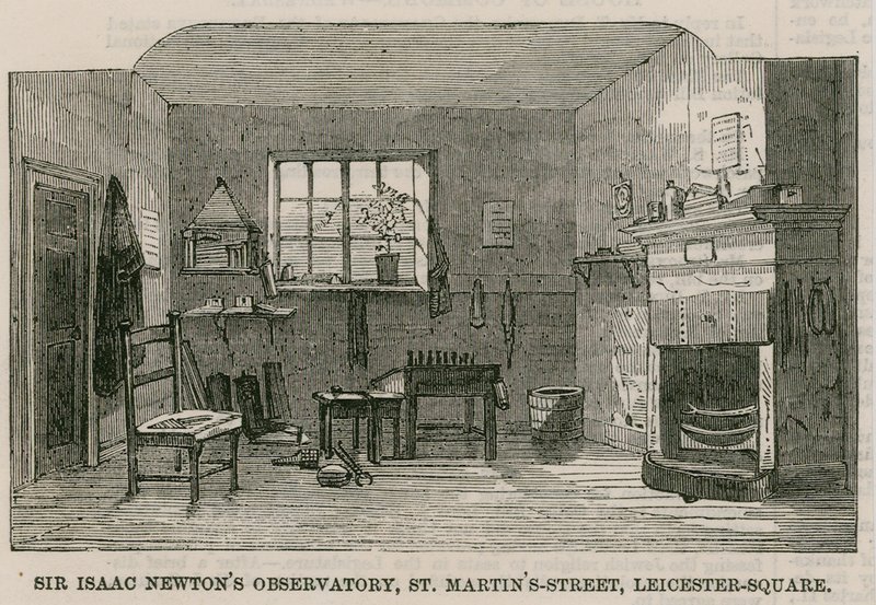 Sir Isaac Newtons Observatorium, St Martins Street, Leicester Square, London von English School