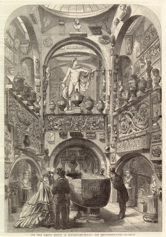 Sir John Soanes Museum in Lincolns-Inn-Fields: der Sarkophag-Raum von English School