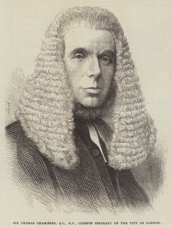 Sir Thomas Chambers, QC, MP, Common Serjeant der Stadt London von English School