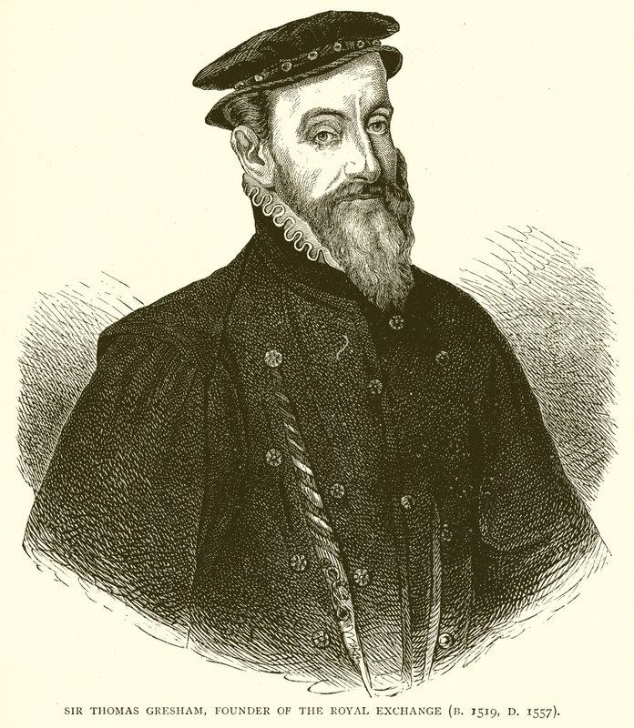 Sir Thomas Gresham, Gründer der Royal Exchange (geb. 1519, gest. 1557) von English School