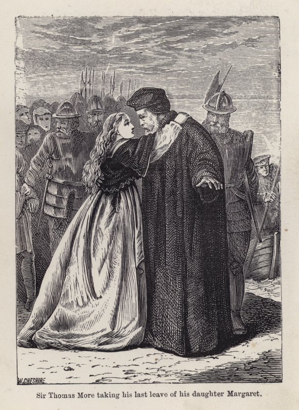 Sir Thomas More nimmt Abschied von seiner Tochter Margaret Roper von English School