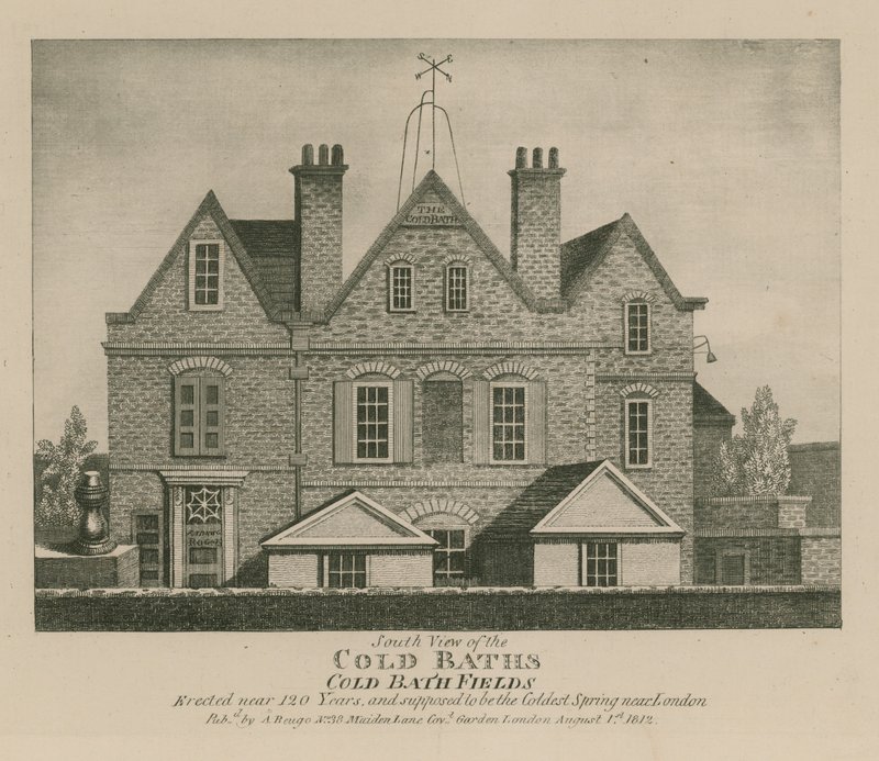Südansicht der Kaltbäder, Cold Bath Fields von English School