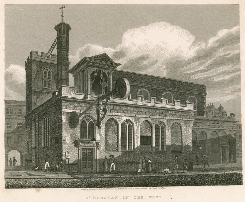 St Dunstan im Westen; St Dunstans Kirche, Fleet Street, London von English School