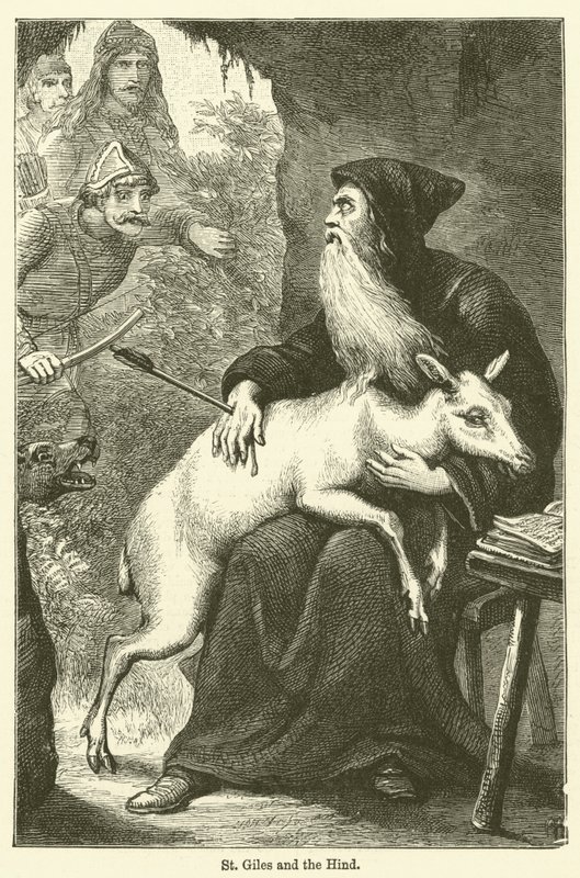 St. Giles und die Hirschkuh von English School