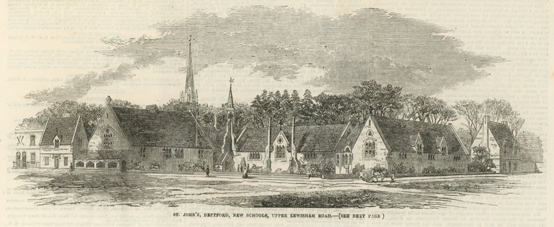 St. Johns, Deptford, Neue Schulen, Upper Lewisham Road von English School