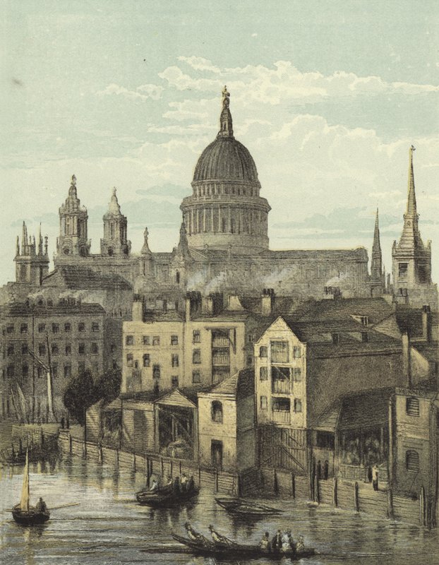 St. Pauls Kathedrale, Ansicht der Südfront von der Southwark Brücke von English School