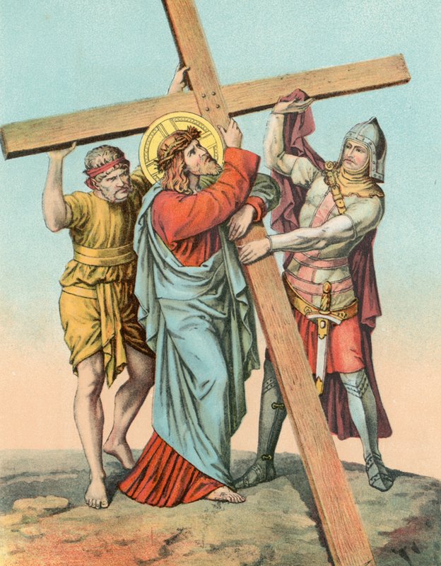 Station II Christus nimmt das Kreuz auf seine Schulter von English School