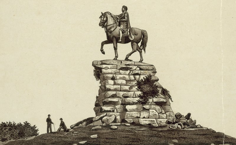 Statue von George III., Windsor (Lithografie) von English School
