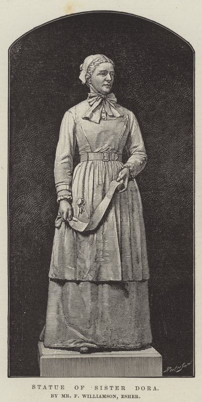 Statue von Schwester Dora, von Mr. F. Williamson, Esher (Gravur) von English School