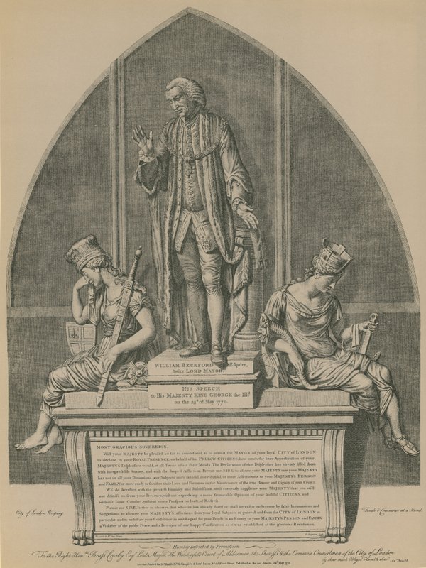 Statue von William Beckford in der Guildhall, London von English School