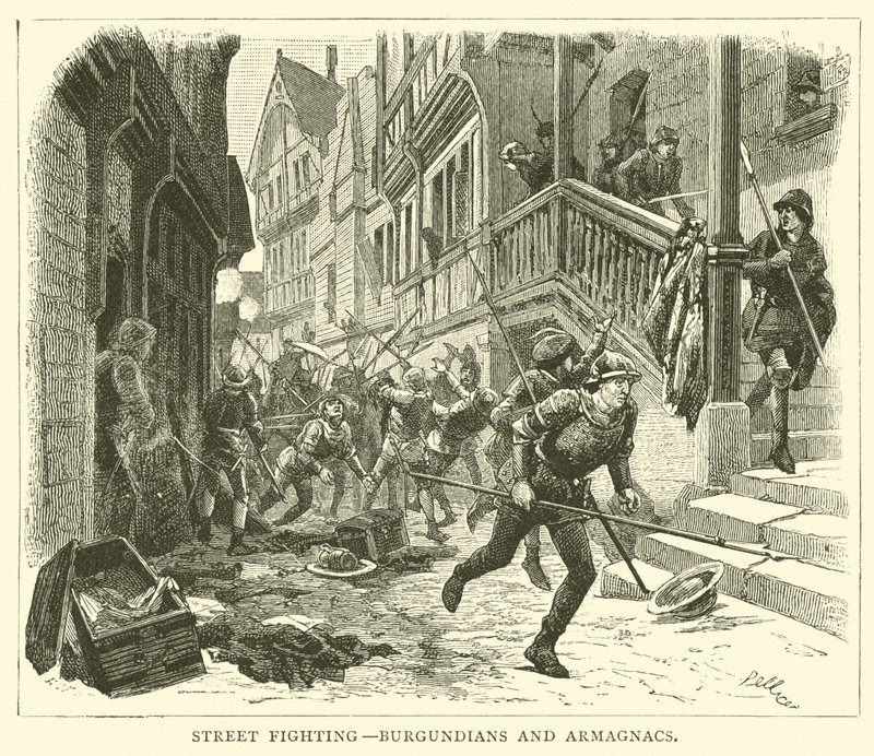 Straßenkämpfe, Burgunder und Armagnacs von English School
