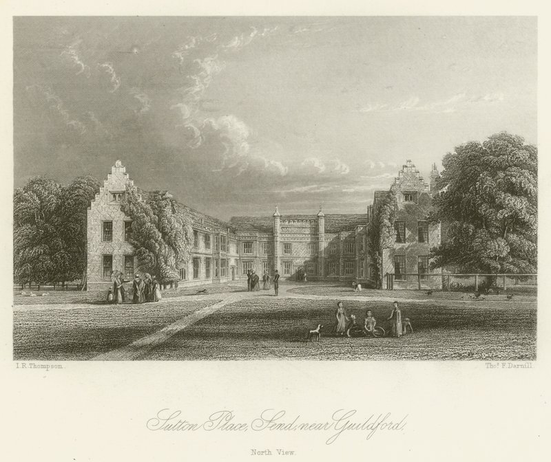 Sutton Place, Send, nahe Guildford, Nordansicht (Stich) von English School