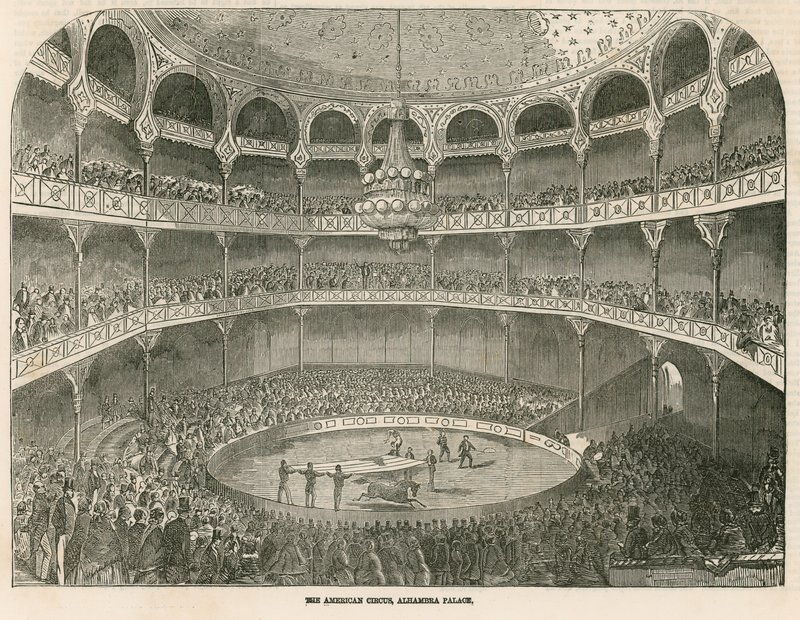 Der Amerikanische Zirkus im Alhambra Palace (Alhambra Theatre), Leicester Square, London von English School