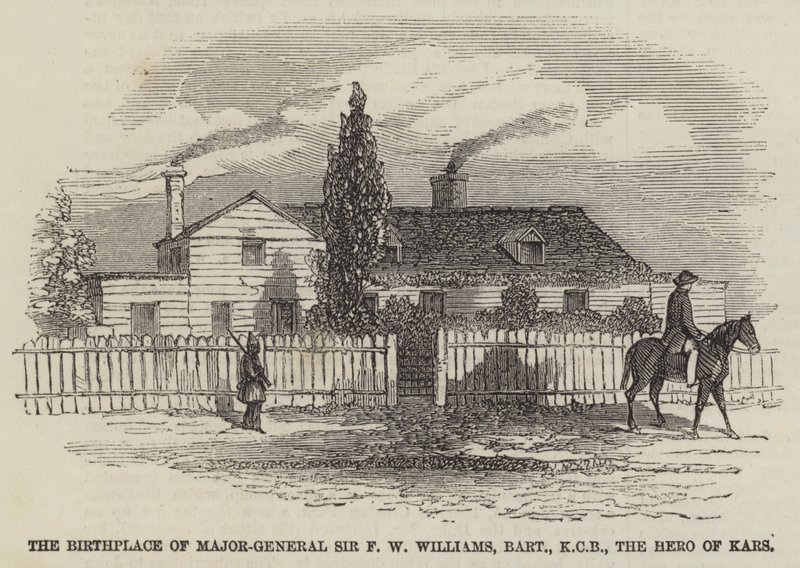 Der Geburtsort von Generalmajor Sir F. W. Williams, Baronet, KCB, der Held von Kars von English School