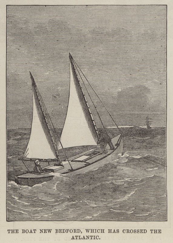 Das Boot New Bedford, das den Atlantik überquert hat (Stich) von English School