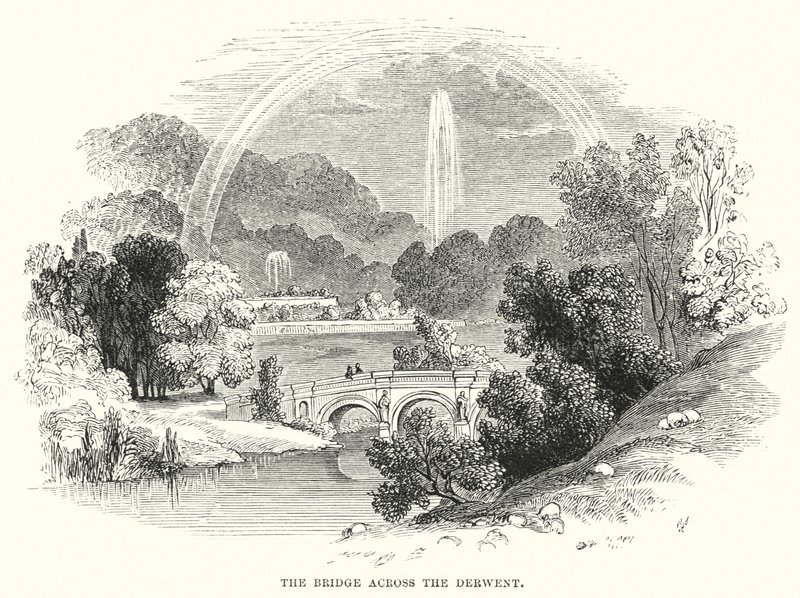 Die Brücke über den Derwent (Gravur) von English School