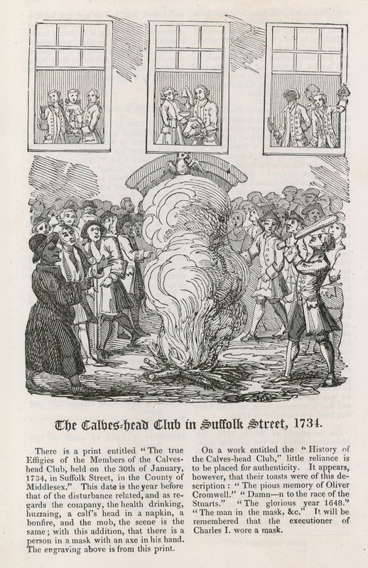 Der Calves Head Club in der Suffolk Street, 1734 von English School