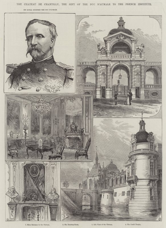 Das Schloss Chantilly, das Geschenk des Duc d