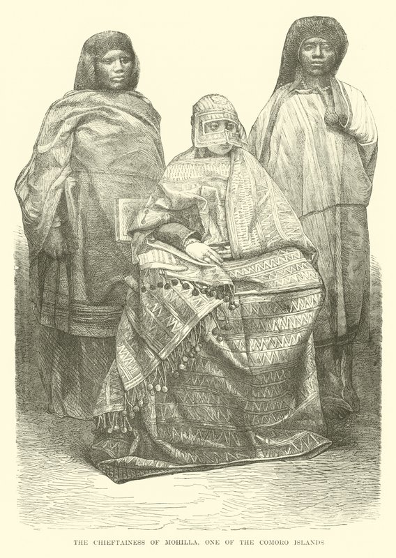 Die Häuptlingsfrau von Mohilla, eine der Komoreninseln von English School