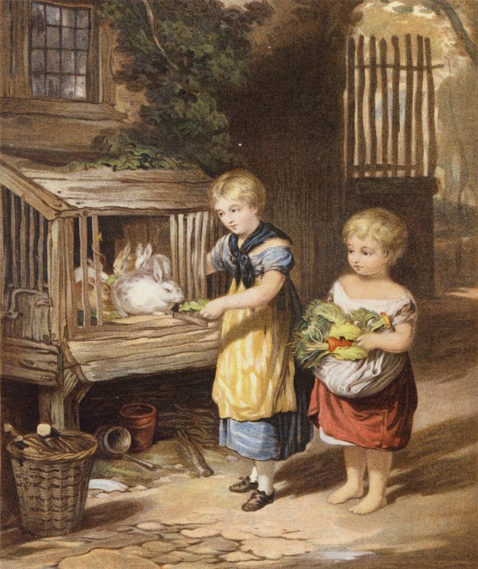 Die Kinder und ihre Kaninchen von English School