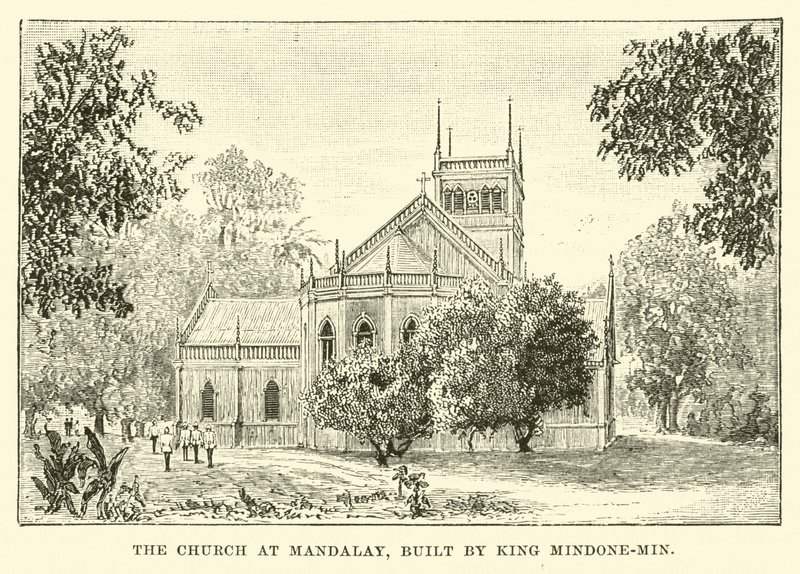 Die Kirche in Mandalay, erbaut von König Mindone-Min von English School
