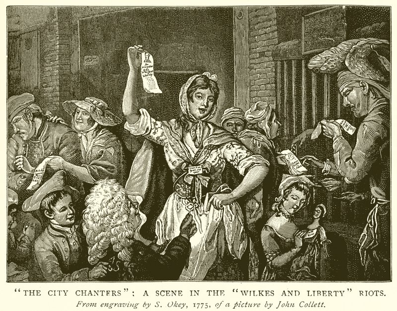 Die Stadt-Sänger: Eine Szene in den Wilkes und Liberty Unruhen von English School