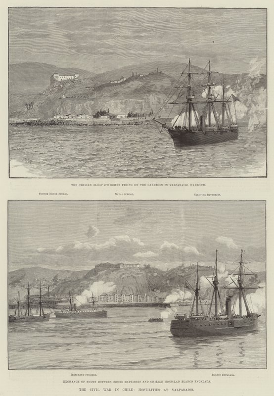 Der Bürgerkrieg in Chile, Feindseligkeiten in Valparaiso von English School