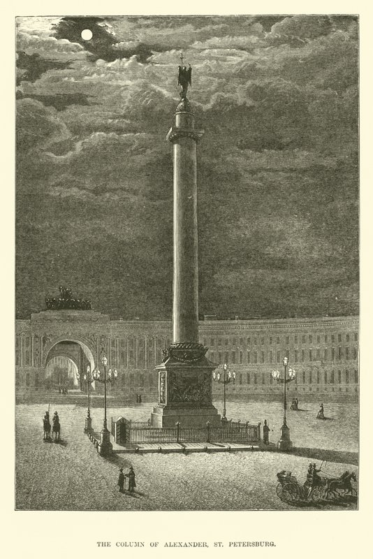 Die Alexandersäule, St. Petersburg von English School
