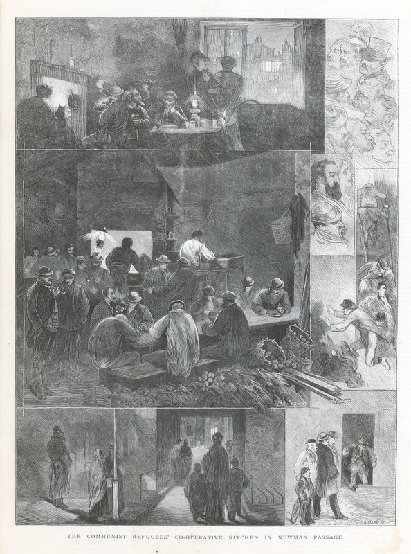 Die kommunistische Flüchtlings-Kooperative Küche in Newman Passage von English School