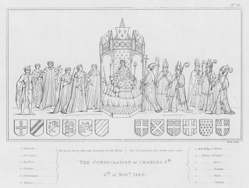 Die Weihe von Karl VI., 4. November 1380 (Gravur) von English School