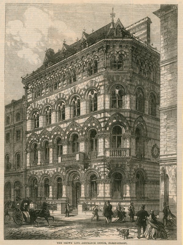 Das Crown Life Assurance Office, Fleet Street, London von English School