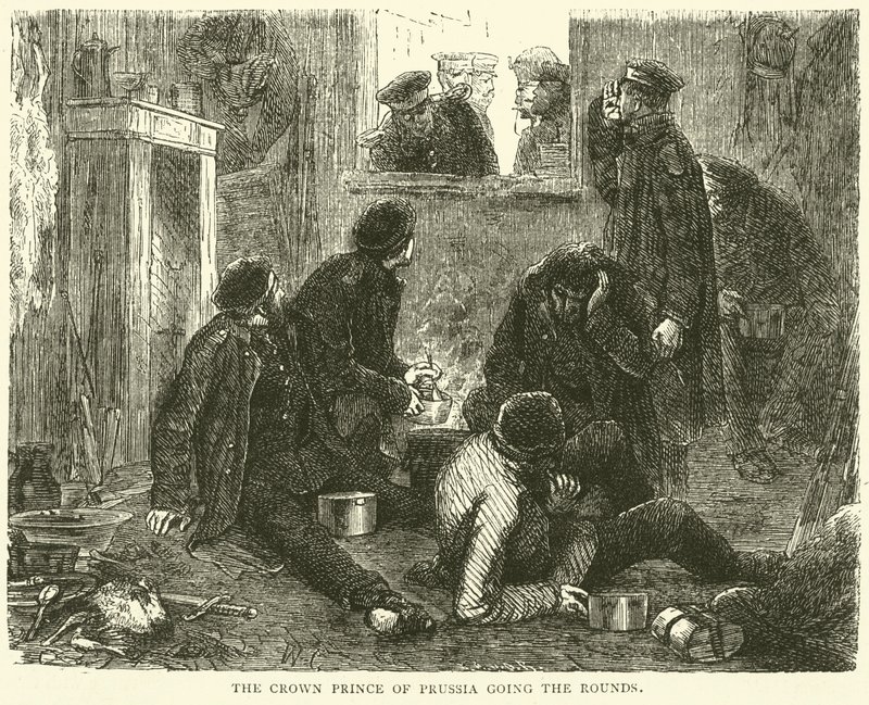 Der Kronprinz von Preußen auf Inspektionsrunde, November 1870 von English School
