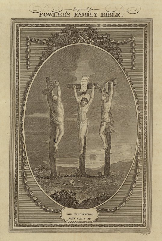 Die Kreuzigung, Johannes, Kapitel 19, Vers 18 von English School
