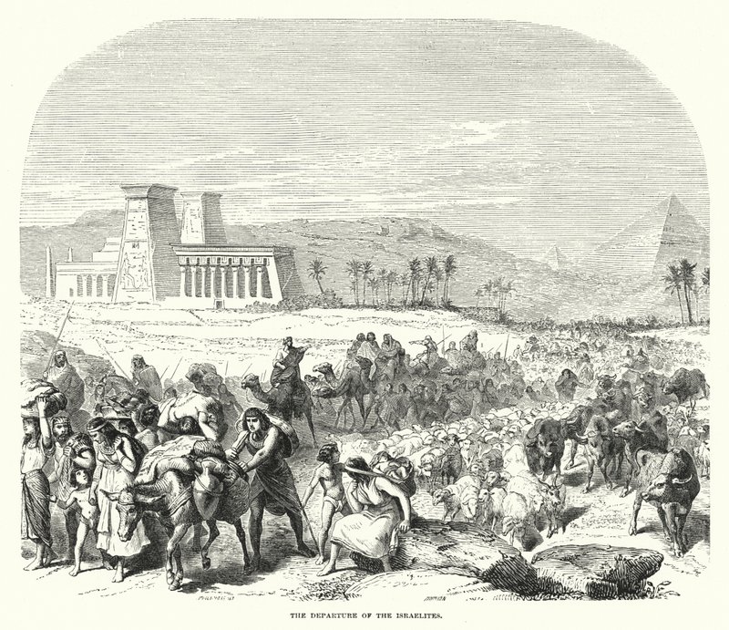 Der Auszug der Israeliten (Gravur) von English School