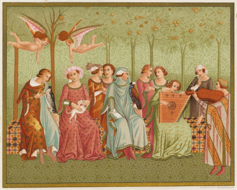 Der Traum des Lebens. Italienische Tracht des 14. Jahrhunderts von English School