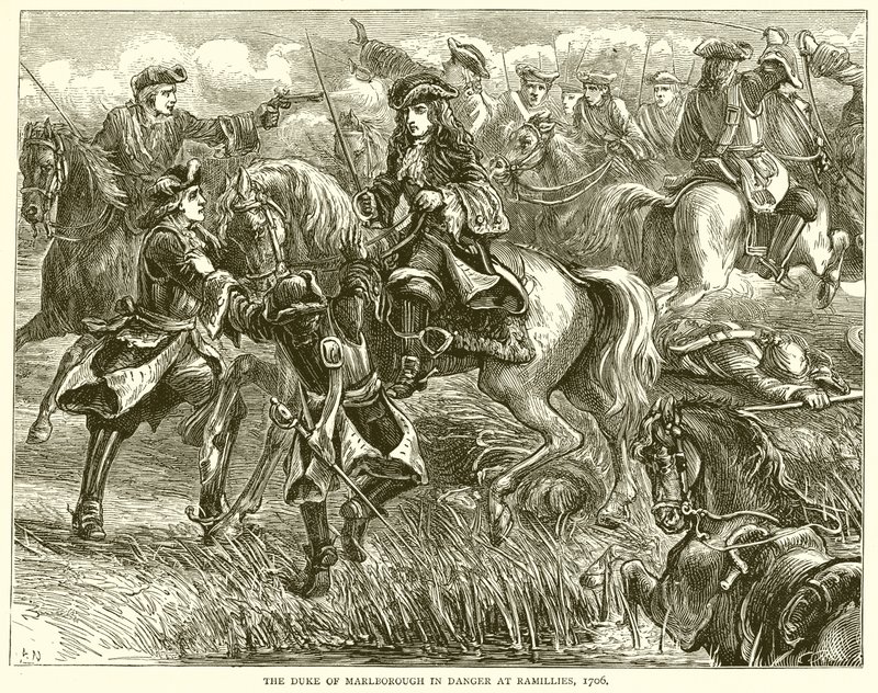 Der Herzog von Marlborough in Gefahr bei Ramillies, 1706 von English School