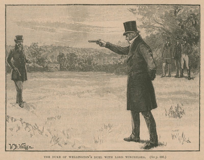Das Duell des Herzogs von Wellington mit Lord Winchilsea von English School